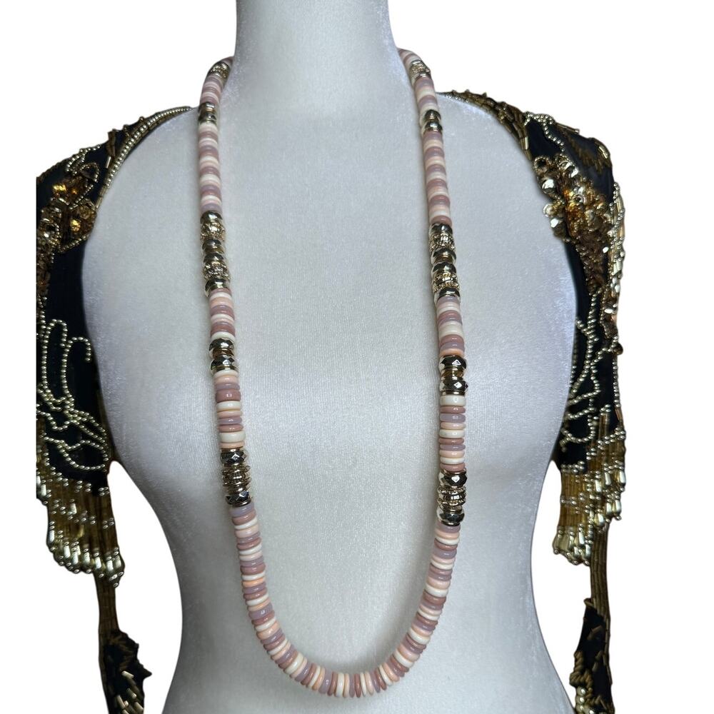 Pastel & Gold Tone Beaded Necklace - Charming Charlie 37"